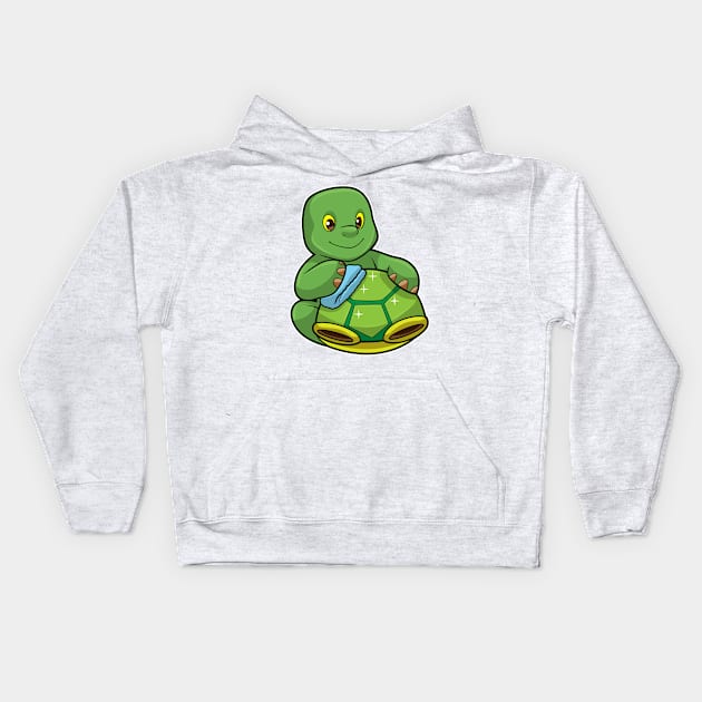 Turtle with Shell & Cleaning rag Kids Hoodie by Markus Schnabel